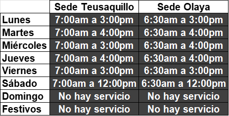 IPS Redimed - Horarios normales